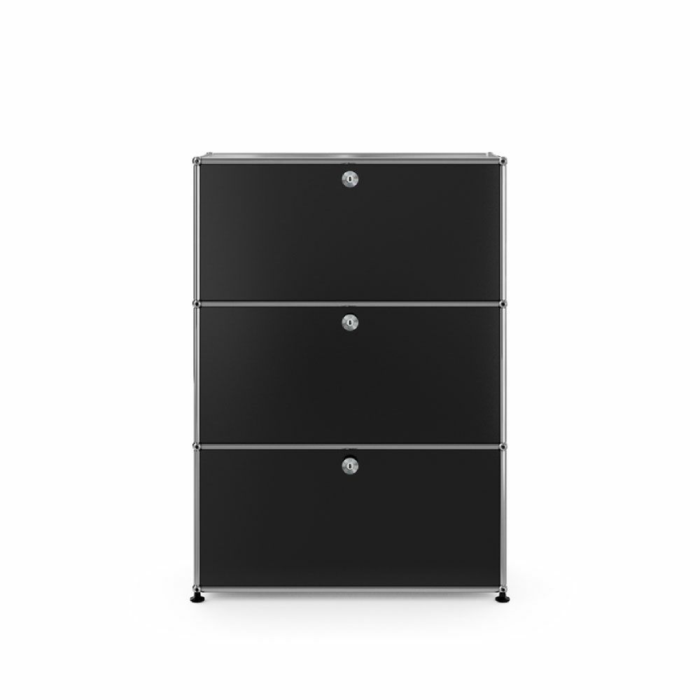 取付無料！USMハラー 1列1段 ブラックモダンワゴン 小さめキャビネット