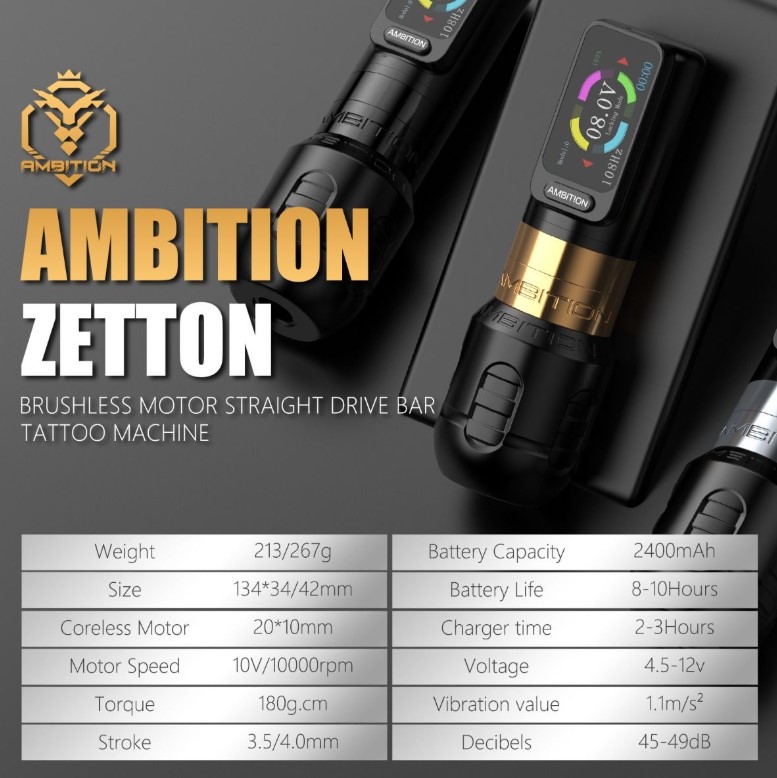 DHM TATTOO SUPPLY / 【Ambition】 Zetton Wireless Tattoo Machine