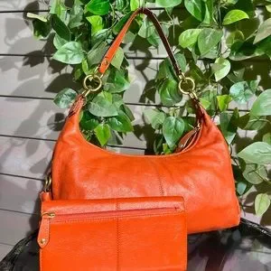 Coach | Bags | Burnt Orange Leather Small Coach Ashley Purse