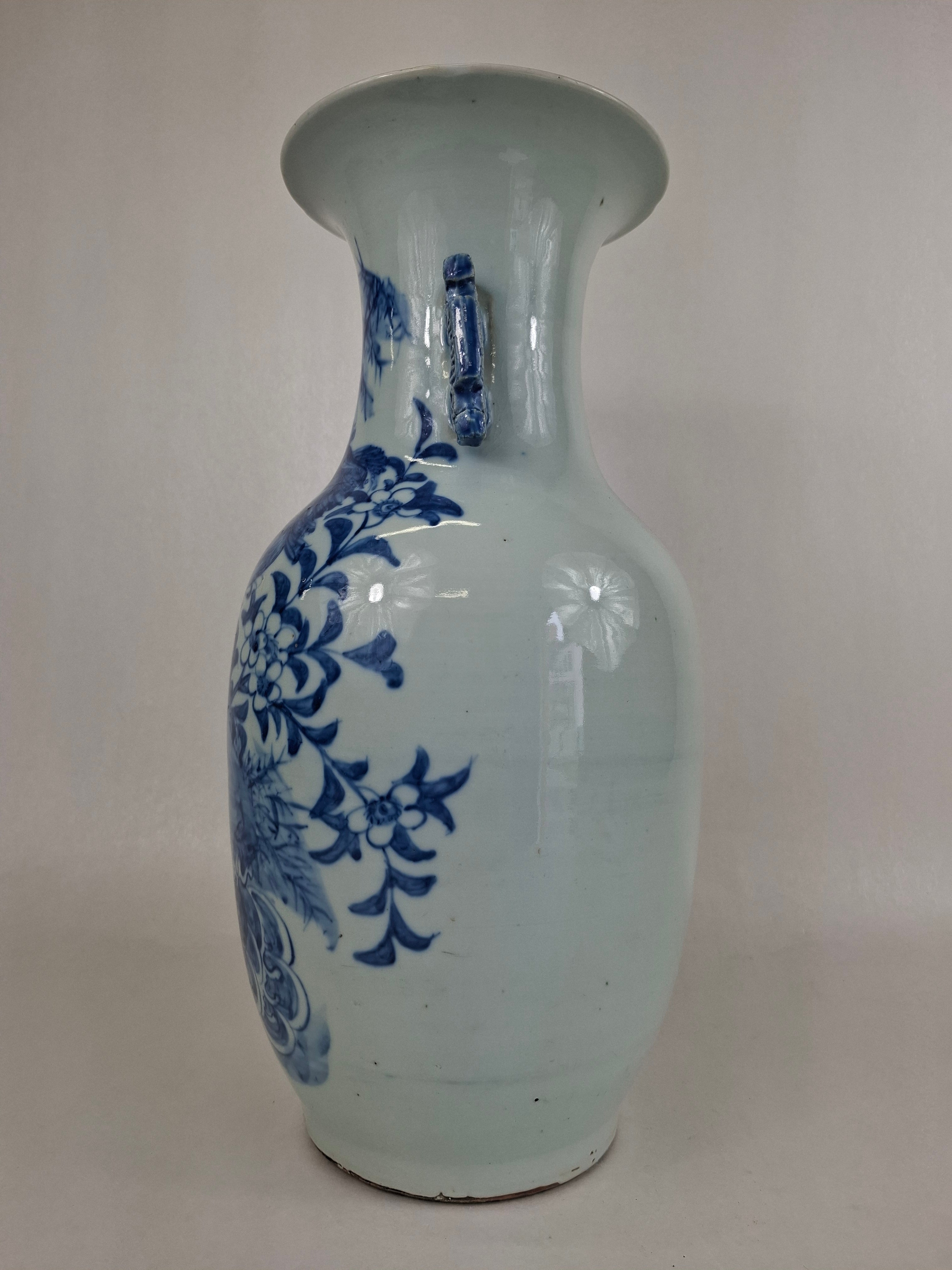 清代（19世纪）古董中国花瓶，饰以凤凰和花卉图案– Diddenantiques