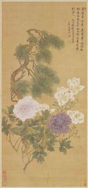 清惲壽平花卉軸- 故宮