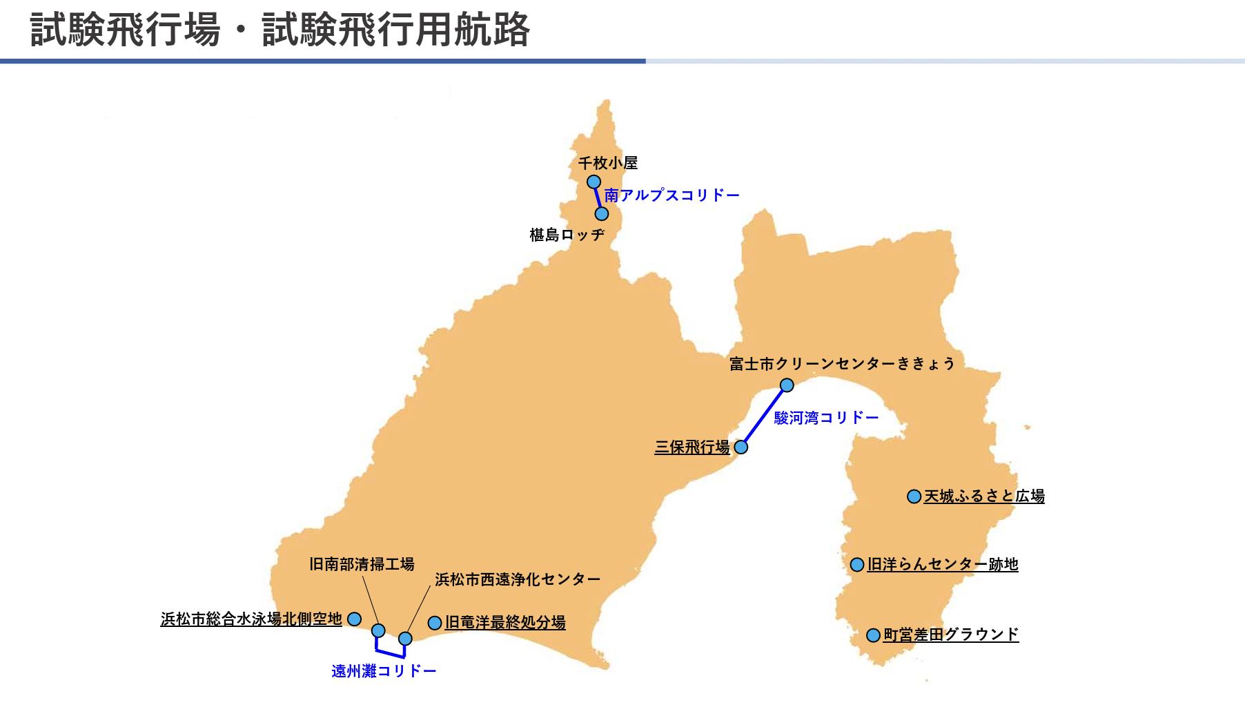静岡県。次世代エアモビリティ実証フィールド選定完了。試験飛行場6