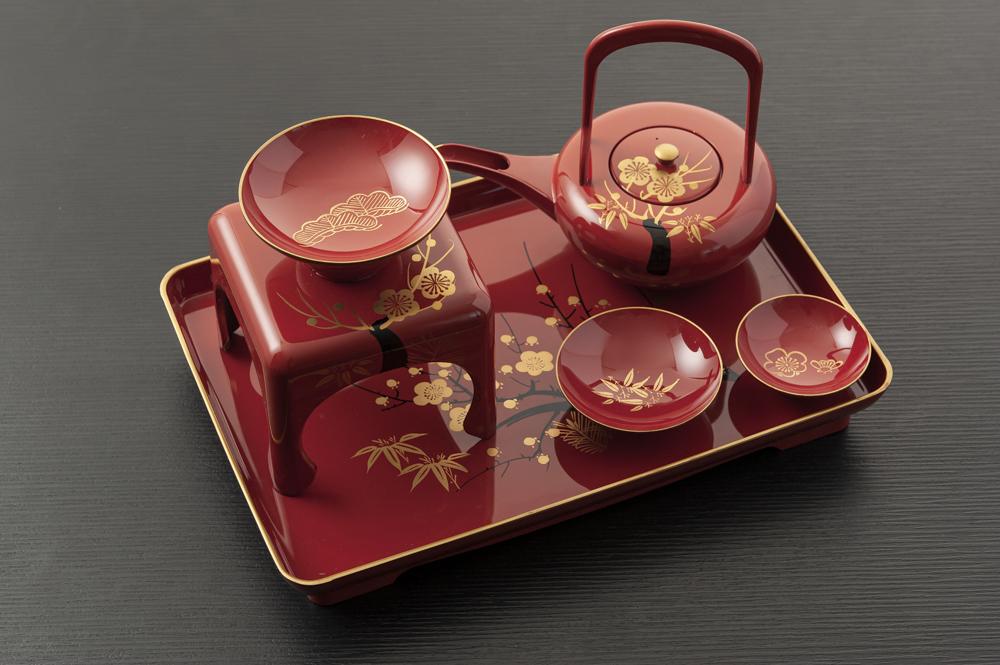 2294 お屠蘇 セット 一式 洗朱 四ツ揃 変り松 クリ足 松台 松竹梅 洗朱四ツ揃枠足 錆老松鶴 洗朱四ツ揃お