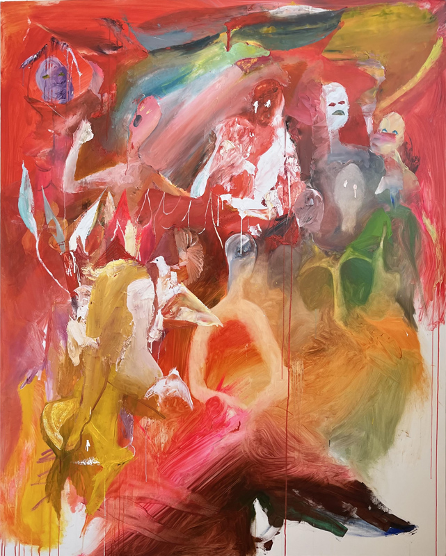 油絵 現代アート Shu 朱 作者 あんどうまさひろ 油彩画