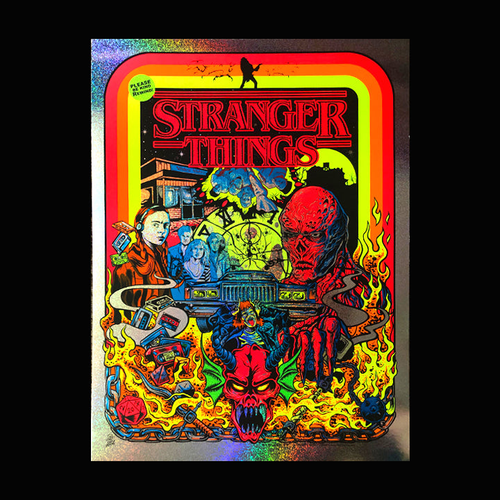 1 STRANGER THINGS official limited blacklight screen printed