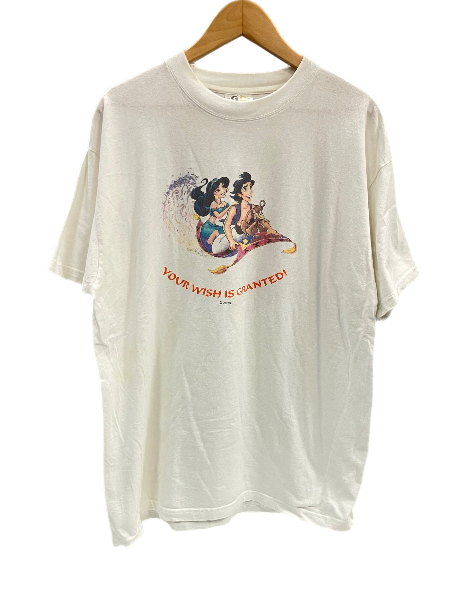 希少 90s USA製 ディズニー アラジン ジーニー 両面プリント Tシャツ