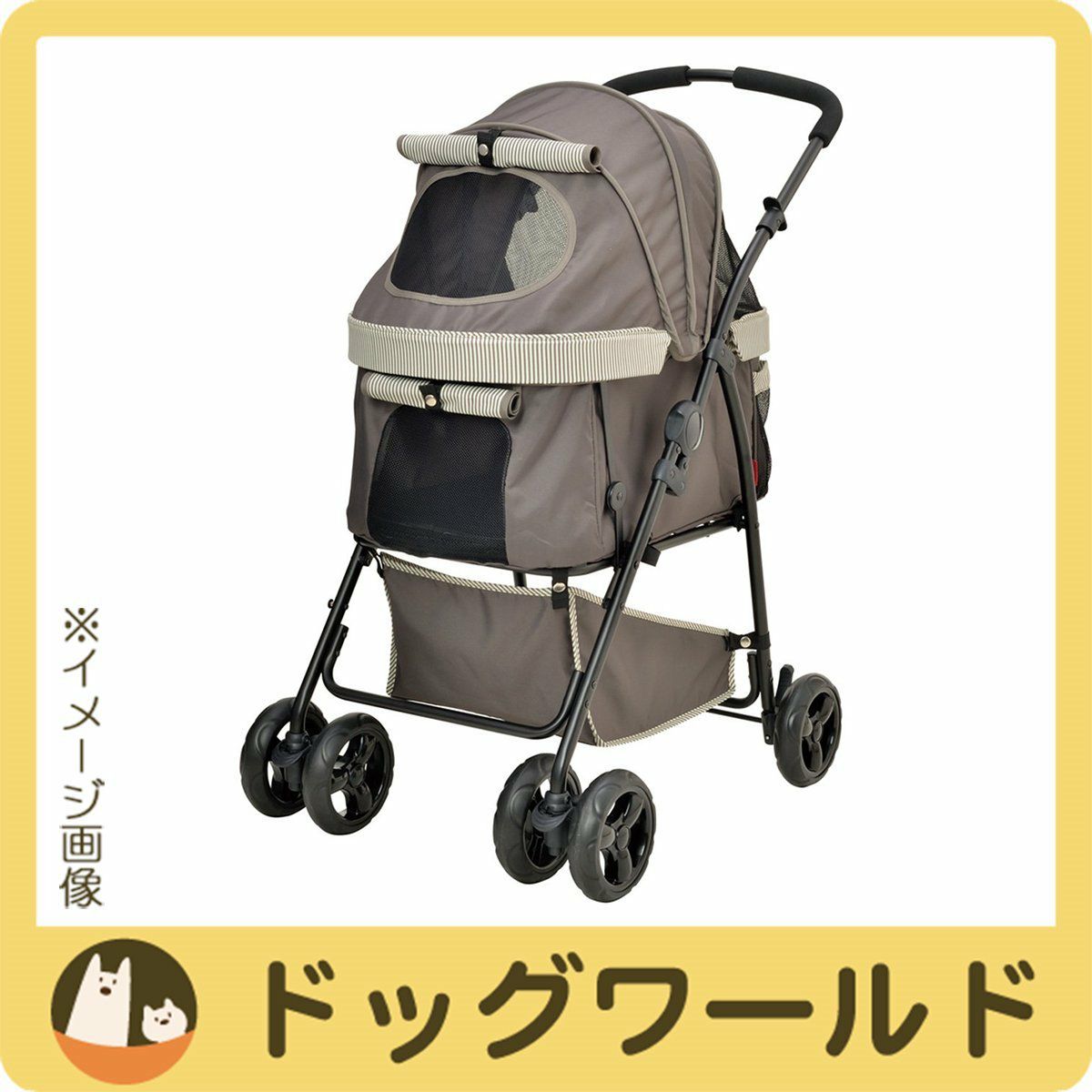 わんわんカート 多頭用DXplus-N デニム柄×ベージュ | ジェックス株式