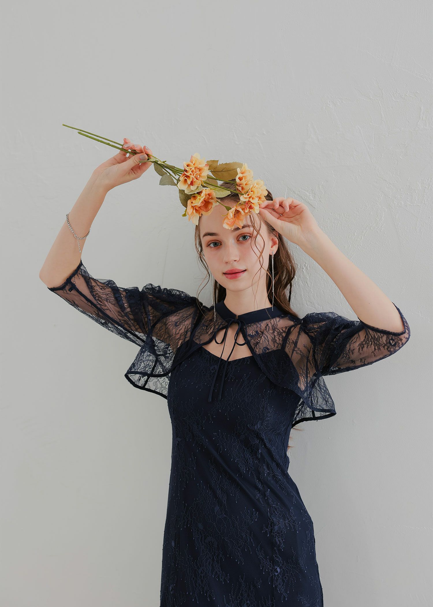 Dorry Doll ボレロレイヤーレースドレス ブラック 結婚式 お呼ばれ M