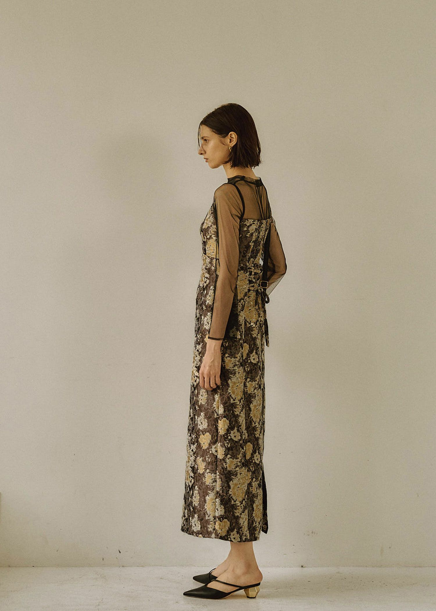 Meandering Jacquard pencil dress｜LE'RURE