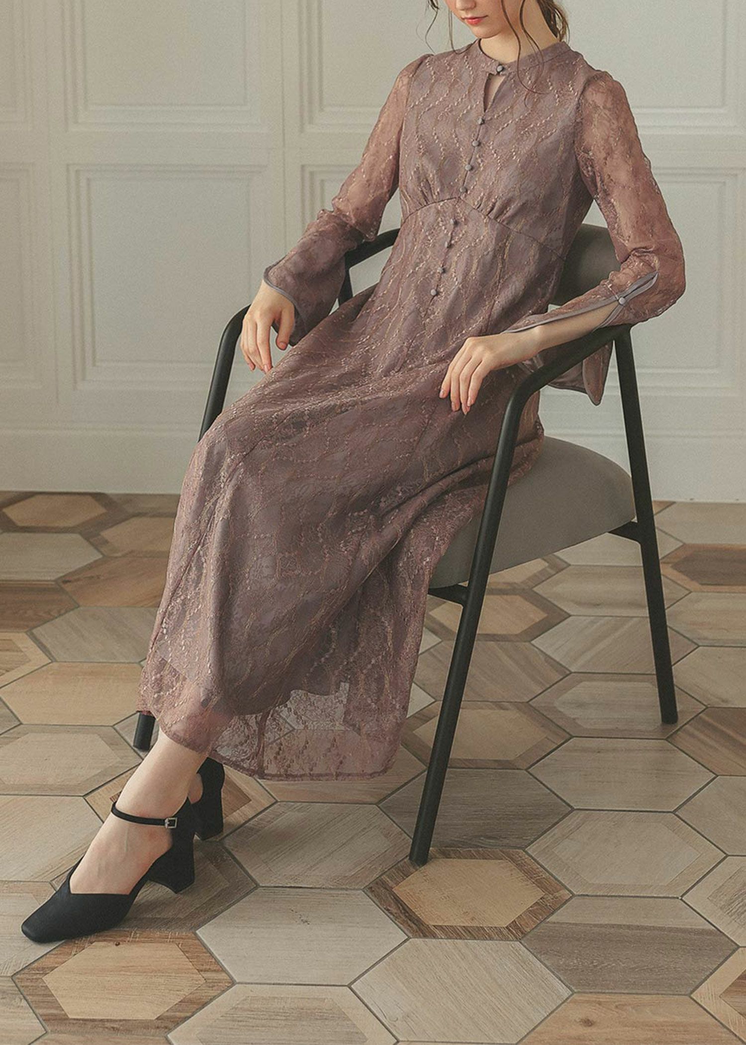 ロングスリーブレースドレス|Dorry Doll