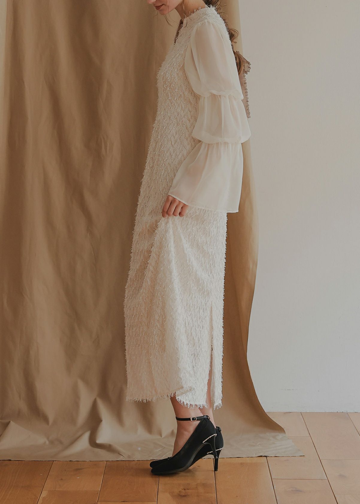 デザインスリーブシャギードレスのドレス|Dorry Doll / LE'RURE