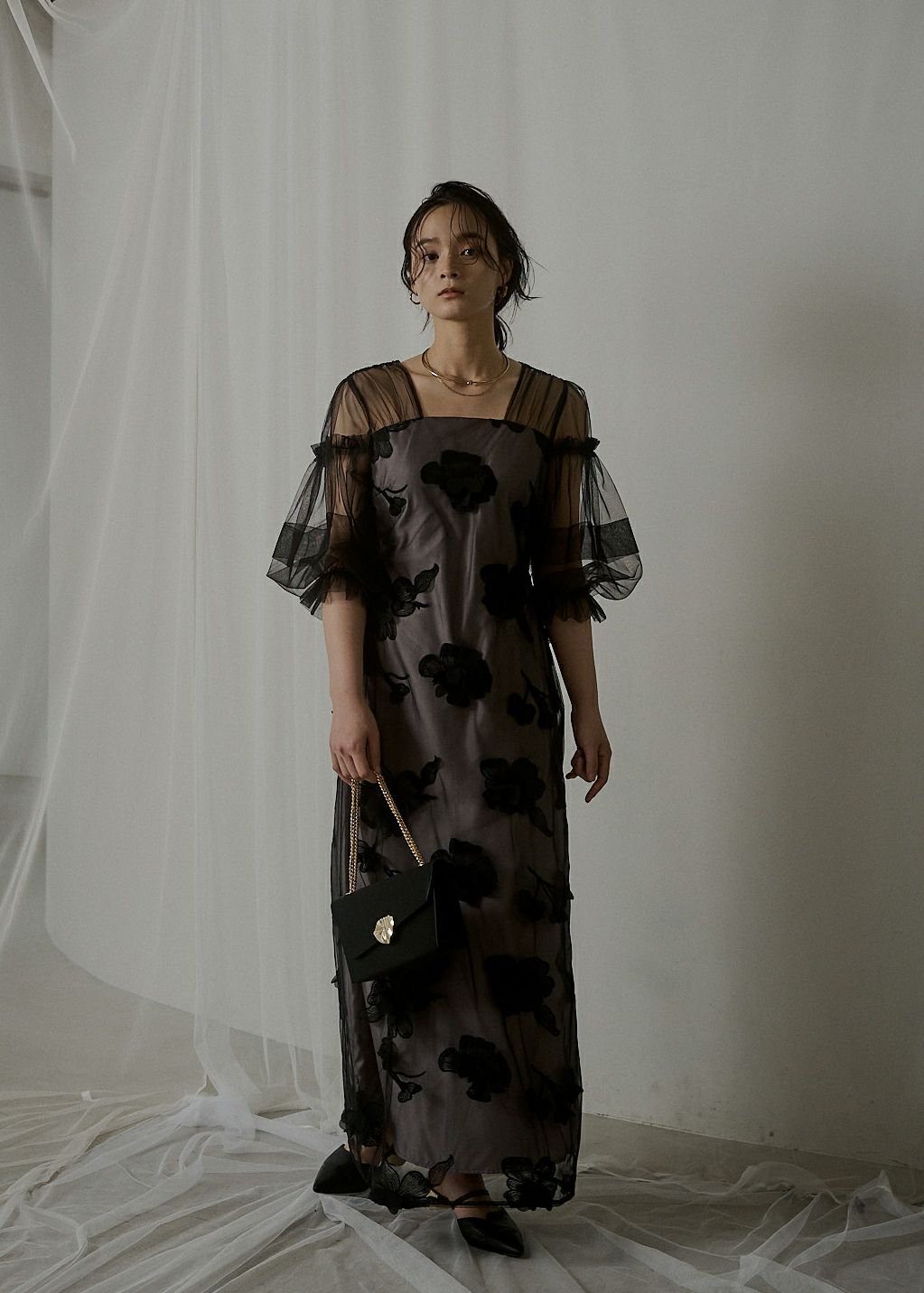 Plume broderie balloon dressのドレス|Dorry Doll / LE'RURE