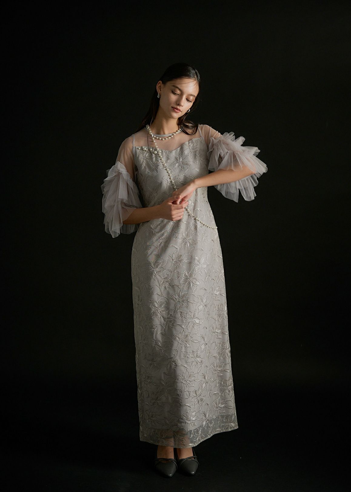 Pearl motif embroidery dressのドレス|Dorry Doll / LE'RURE