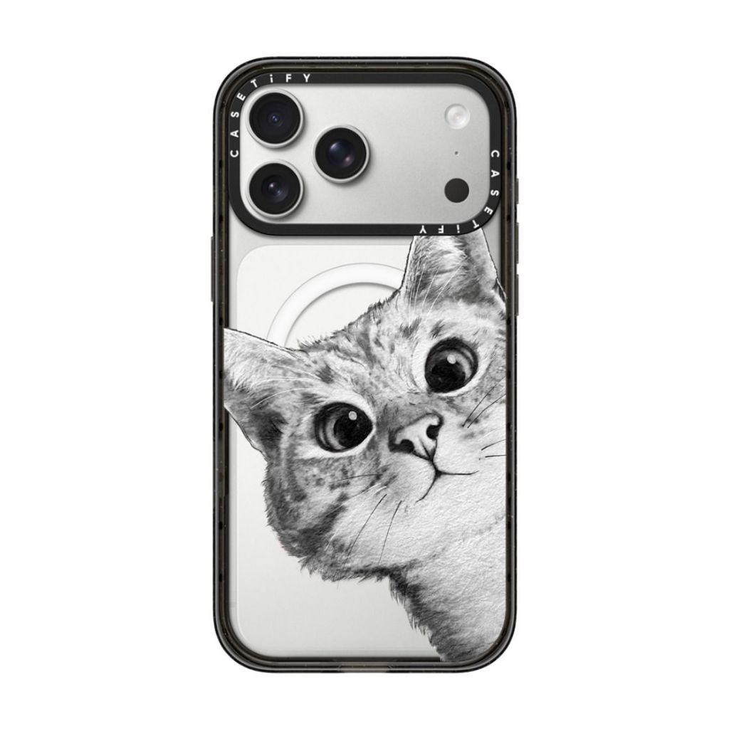 CASETiFY 猫イラストクリアケース iPhone16 CASETIFY ケースティファイ