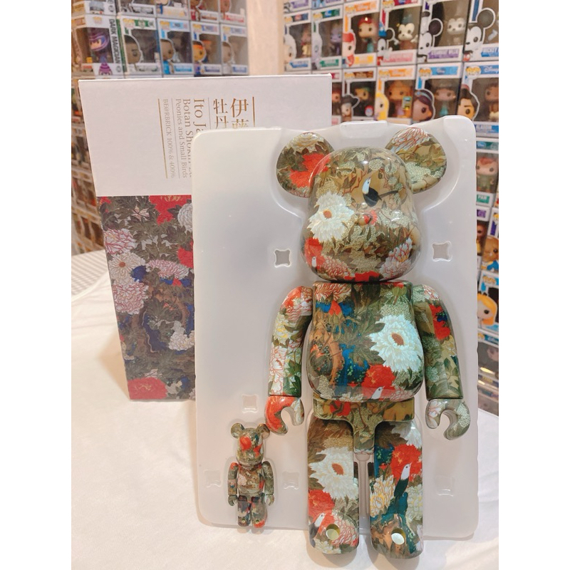 3個セット】BE@RBRICK 伊藤若冲「牡丹小禽図」 100% & 400%