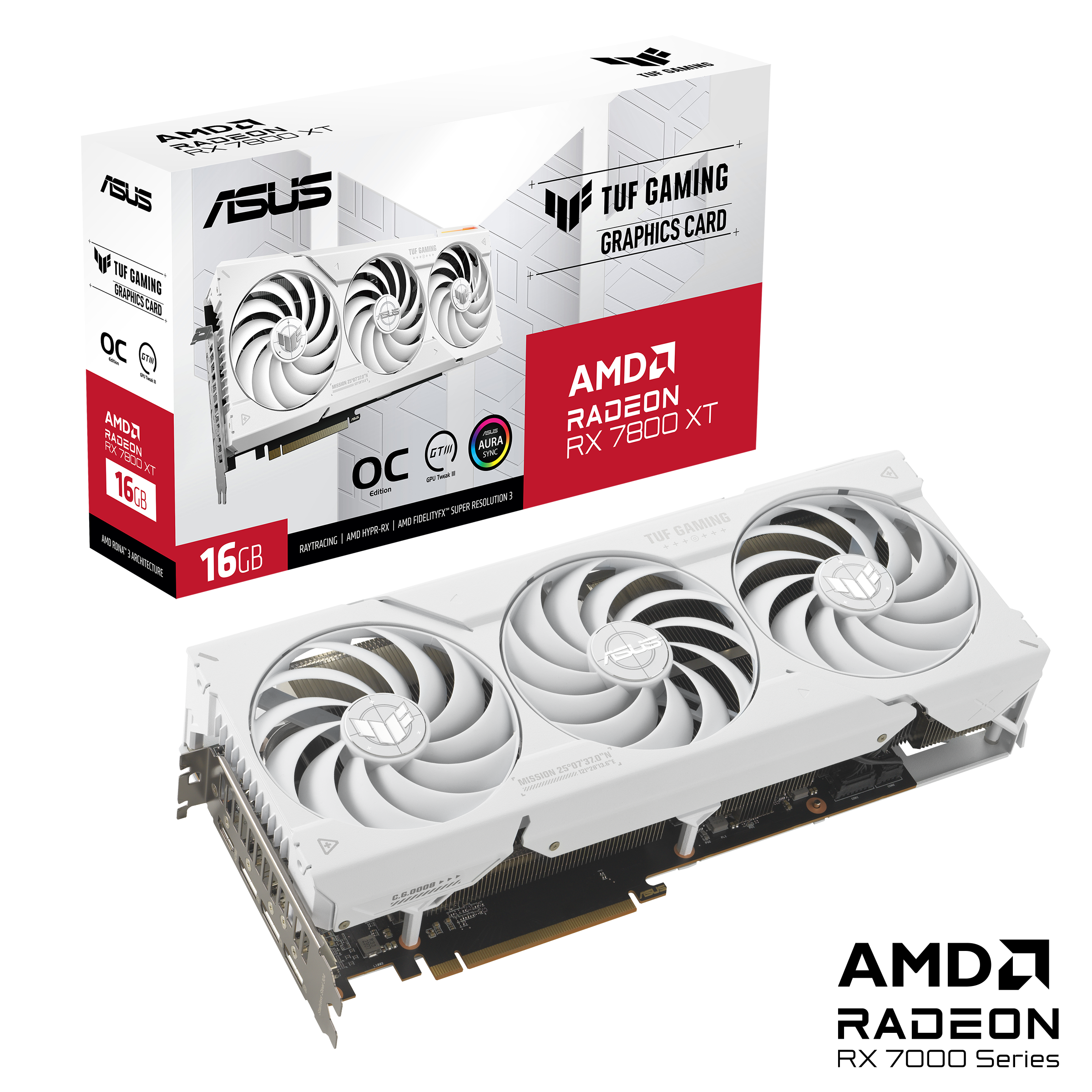 ASUS TUF Gaming Radeon RX 7800 XT White OC Edition 16GB GDDR6