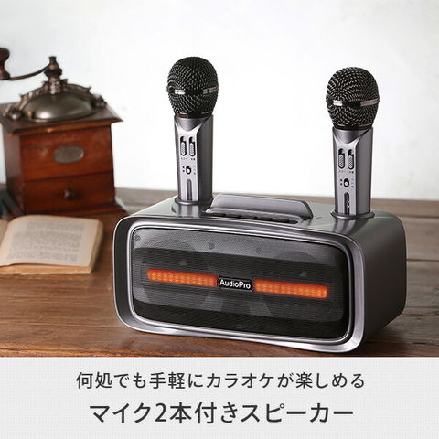 dショッピング |ワイヤレスマイクスピーカー マイク2本付き カラオケ