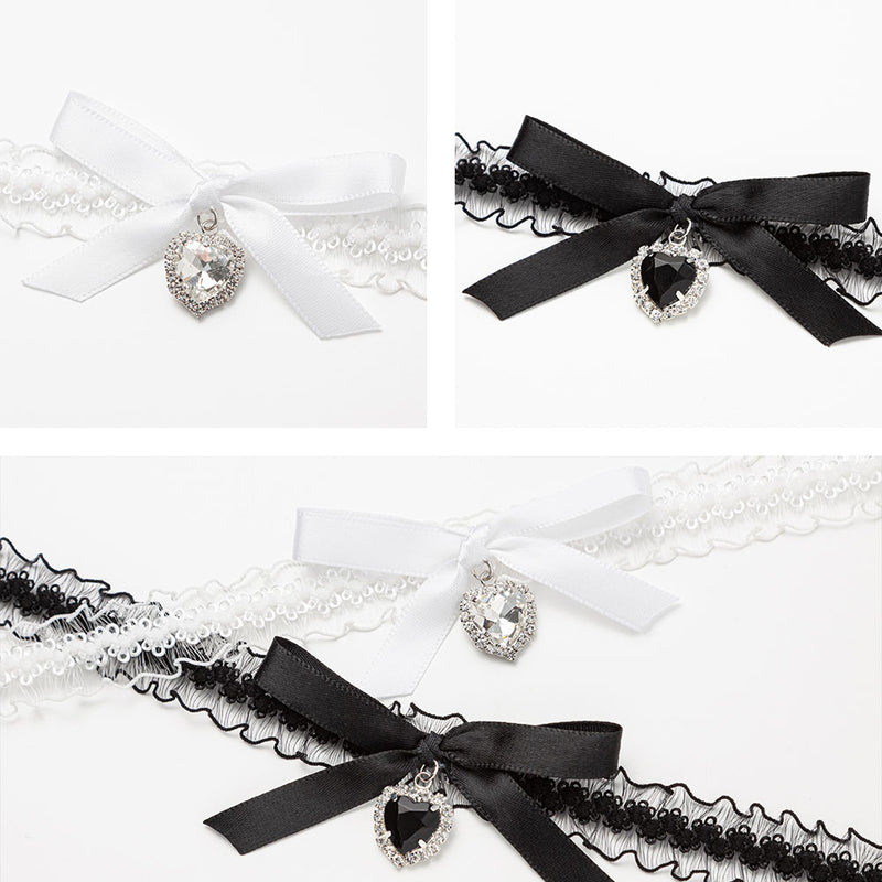レースリボンキラキラハートチョーカー – レディースファッション通販