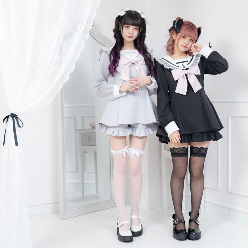 セーラーレースリボンセットアップ – レディースファッション通販の夢