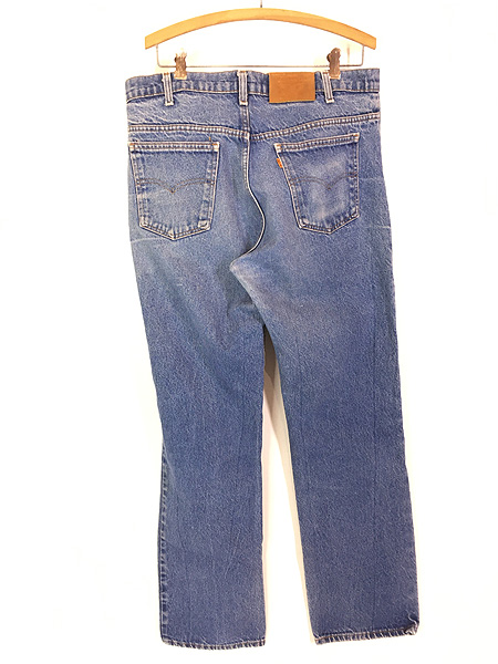 古着 80s Levi's 509-0215 オレンジタブ ヒゲ 濃紺 ブルー デニム