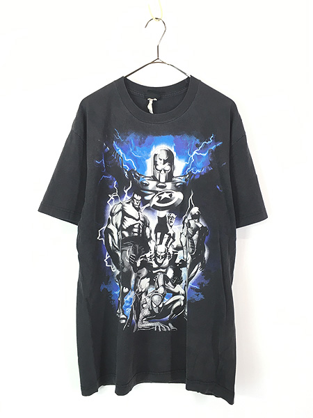 古着 00s MARVEL マーベル ヒーロー マルチ キャラクター Tシャツ XL位