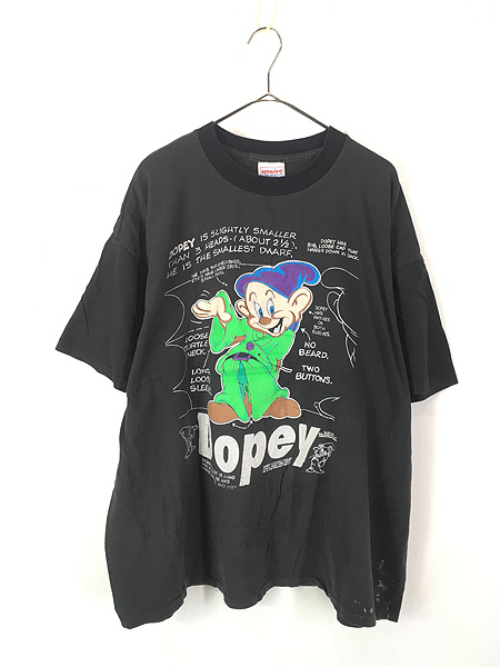 古着 90s USA製 Disney 白雪姫 7人の小人 Dopey おとぼけ Tシャツ XXL