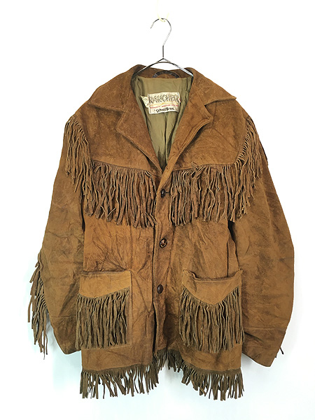 古着 70s Rancher by Schott Bros フリンジ ウエスタン 本革 スエード