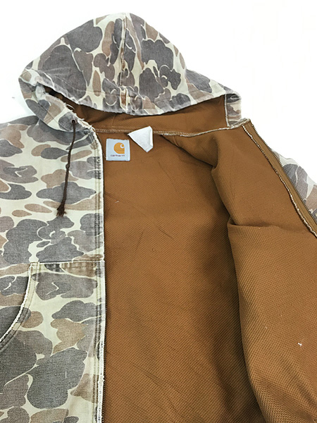 古着 80s USA製 Carhartt ダック ハンター カモ 迷彩 アクティブ