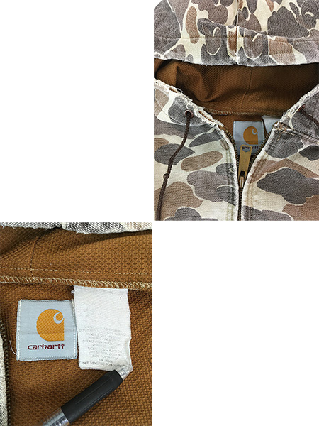 古着 80s USA製 Carhartt ダック ハンター カモ 迷彩 アクティブ