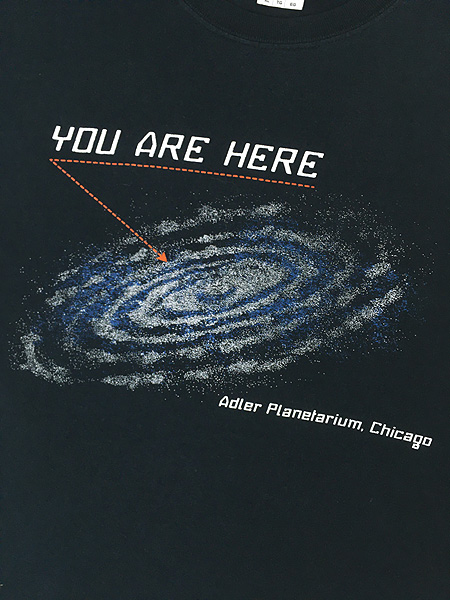 古着 「YOU ARE HERE」 銀河 宇宙 惑星 プラネタリウム Tシャツ XL