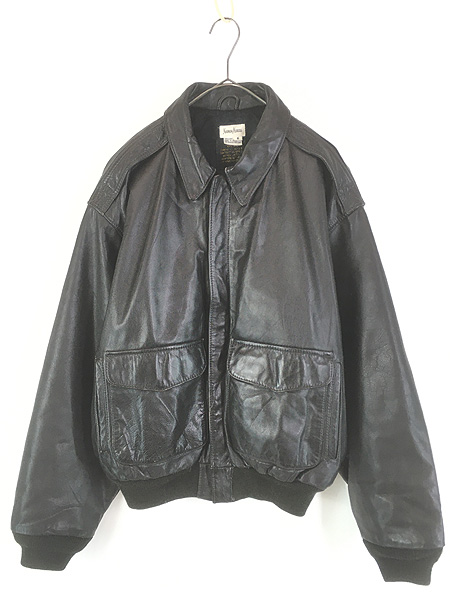 古着 90s Wilson 比翼 スタンドカラー 本革 レザー ジャケット ボア