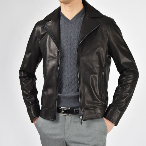 EMMETI ELTON ライトナッパレザー シングルライダースジャケット | DUE