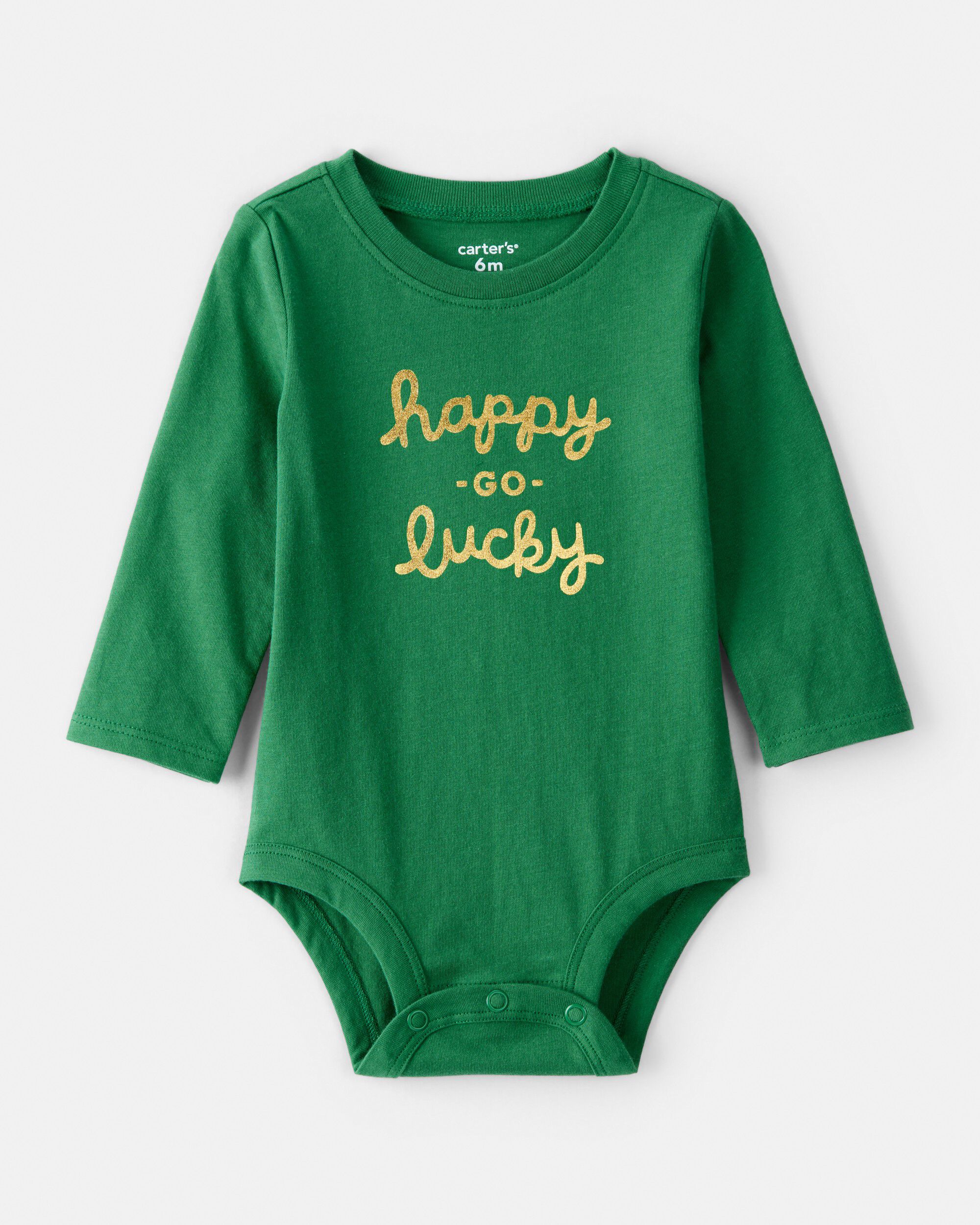 Baby St.Patrick's Day Long-Sleeve Graphic Bodysuit - Green | Carter's