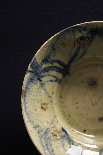 古琉球窯 茶碗 マカイ 直径約14cm 沖縄 琉球 古美術品 骨董品 古