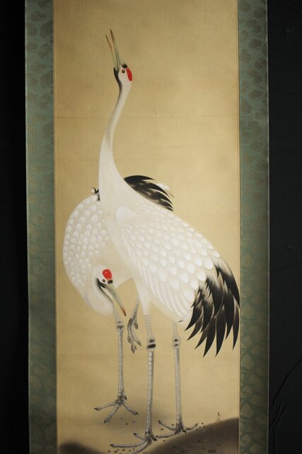 鶴の掛軸 2羽のデザイン 鶴の掛軸 2羽のデザイン