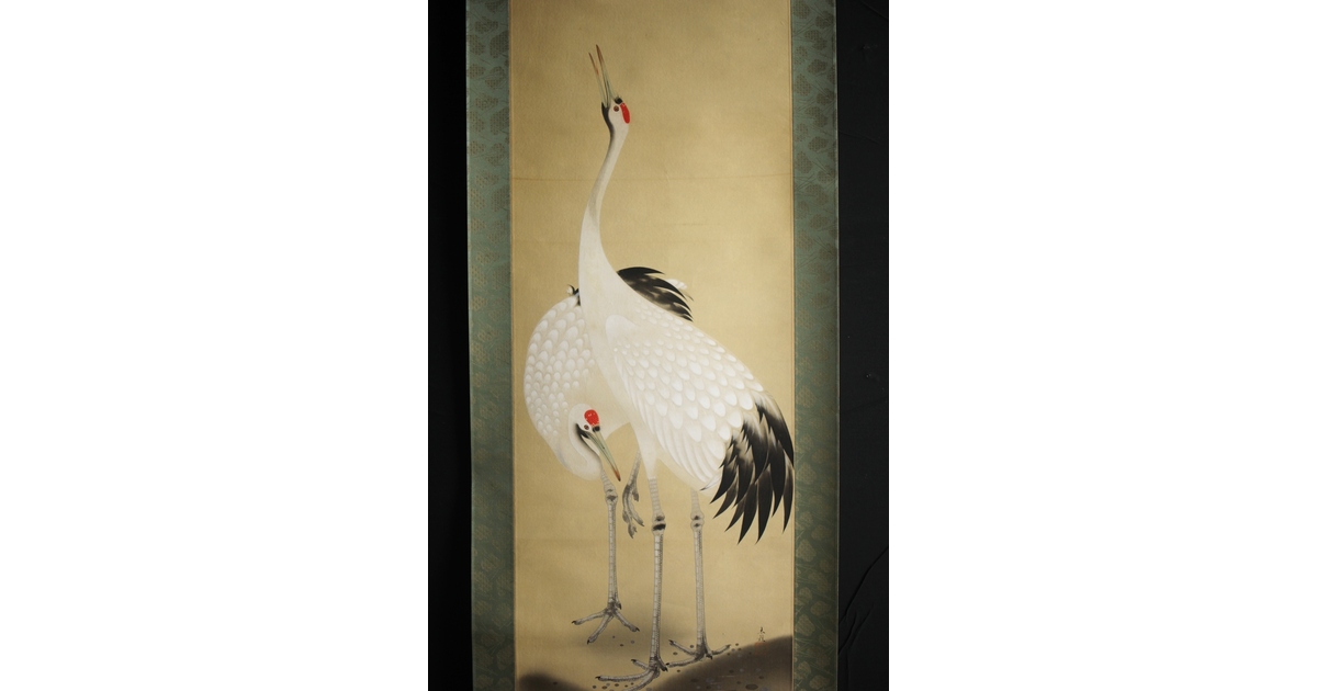 絹本彩色画 【 寒 牡 丹 ノ 図 】 木枠扁額仕立て 無落款 絹本彩色画