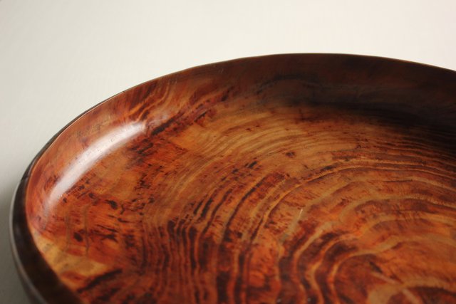 ヤニ松 老松 肥松 丸型煎茶盆 X130｜骨董店 のびる 古美術 骨董 和風