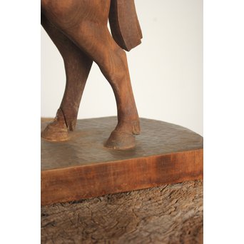 五郎刻 木彫【馬】 X189｜骨董店 のびる 古美術 骨董 和風建具 蔵戸