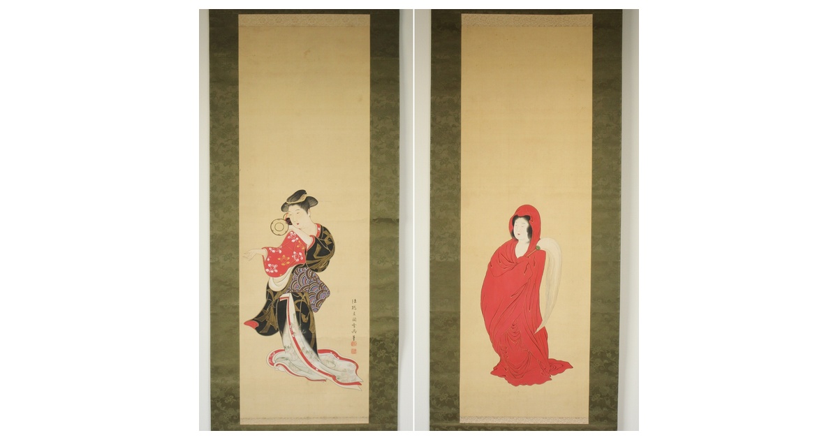 真作/紫雲/三尊佛/桐共箱付/布袋屋掛軸HG-459 真作/紫雲/三尊佛/桐共箱