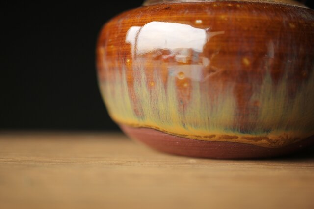 十三代 亀井味楽 高取茶入 十四代識箱 P325｜骨董店 のびる 古美術