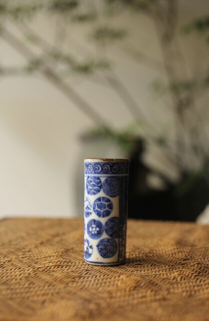 初代 清風与平 祥瑞手茶巾筒 P347｜骨董店 のびる 古美術 骨董 和風