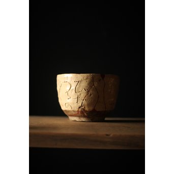 大田垣蓮月 蓮月焼 和歌釘彫茶碗 P214｜骨董店 のびる 古美術 骨董