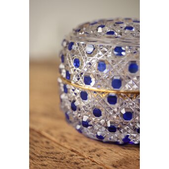 須田秀石 茶懐石用 江戸切子 金彩外蓋葉物碗揃 六客セット 須田秀石③