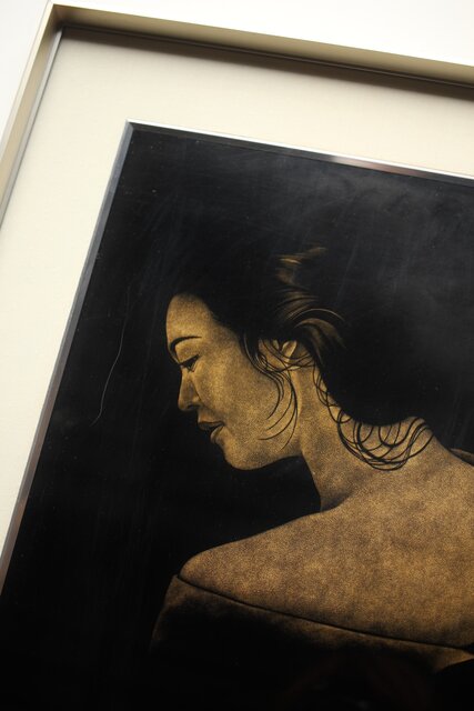 中国 陶板 美人 落款あり 額装 送料込み0310 中国 陶板 美人 落款あり