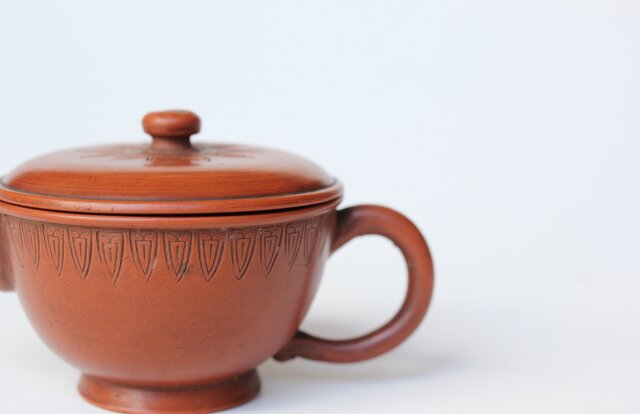 片岡二光 常滑焼 後手朱泥急須 P517｜骨董店 のびる 古美術 骨董 和風