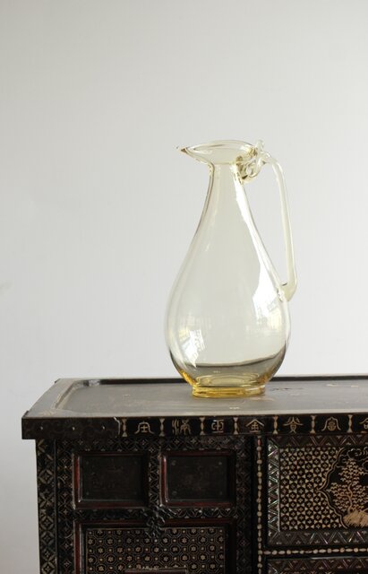 由水常雄 正倉院ガラス器模 白瑠璃水瓶 水注 水差し 飾