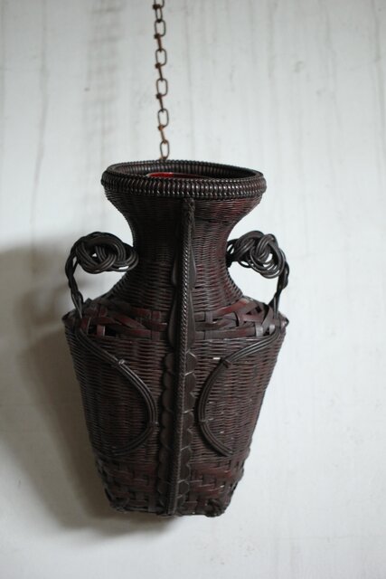 603『唐銅 竹に雀 花瓶 箱付き』 /骨董品 古美術 古玩 アンティーク 603『