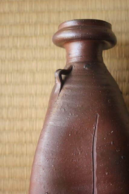 金重陶陽 壺心庵 備前花入 共箱 P628｜骨董店 のびる 古美術 骨董 和風