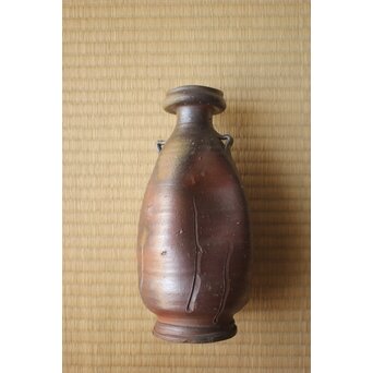 備前焼 名工・小橋赤心 壺 花瓶 共箱付き 備前焼 名工・小橋赤心 壺