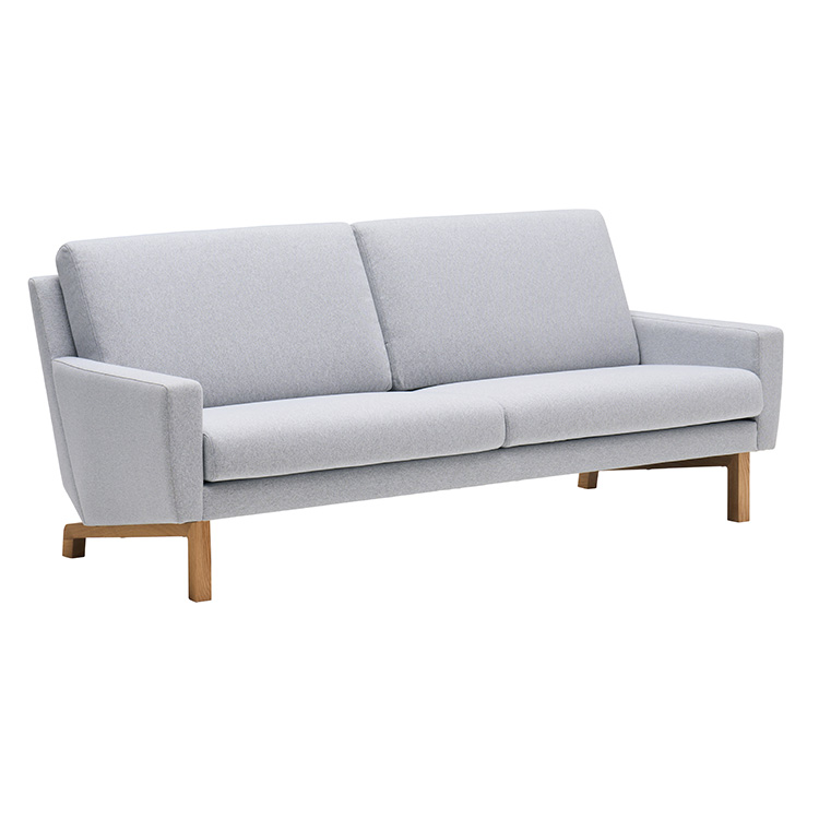 2シーターソファ UW002 ライトグレー ピュアオーク
